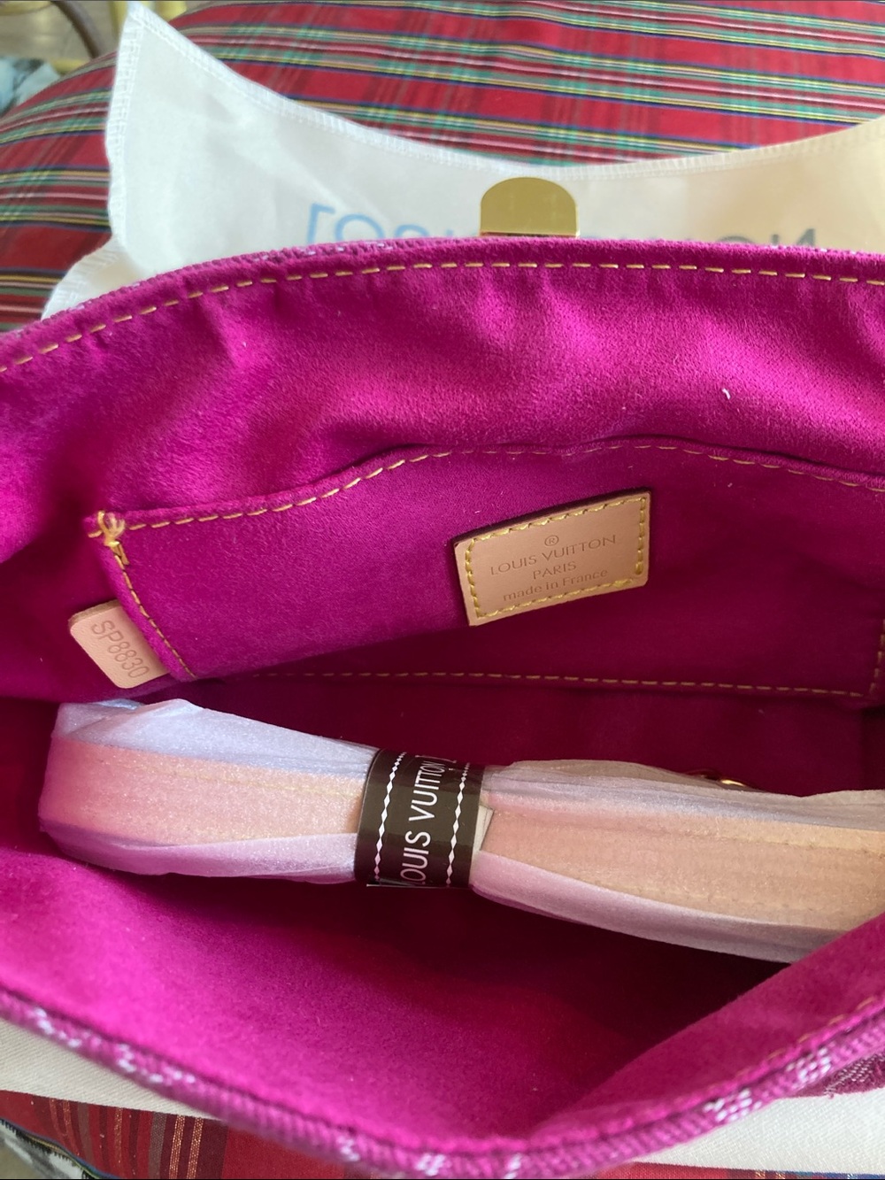 Inspired Monogram Denim Bag - Picture 2 of 5